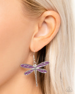 Paparazzi Dragonfly Descent - Purple Earring