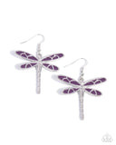 Paparazzi Dragonfly Descent - Purple Earring