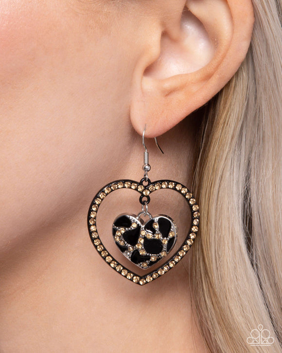 Paparazzi Leopard Love - Black Earring