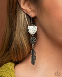 Paparazzi Free-Spirited Fame - White Earring