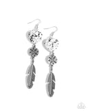 Paparazzi Free-Spirited Fame - White Earring