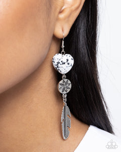 Paparazzi Free-Spirited Fame - White Earring