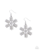 Paparazzi Snowflake Shimmer - White Earring