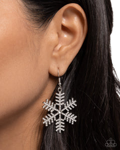 Paparazzi Snowflake Shimmer - White Earring