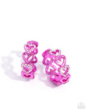 Paparazzi Historic Hearts - Pink Earring