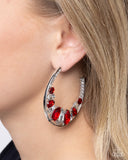 Paparazzi Refined Rewind - Red Earring