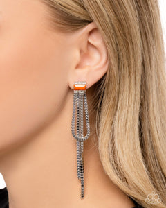 Paparazzi Classy Curves - Orange Earring