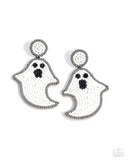 Paparazzi Ghost Story - White Post Earrings