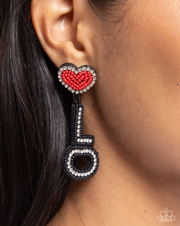 Paparazzi Visible Valentines - Black Earring