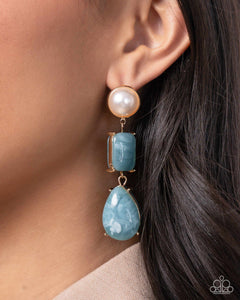 Paparazzi Marbled Masterpiece - Blue Earring