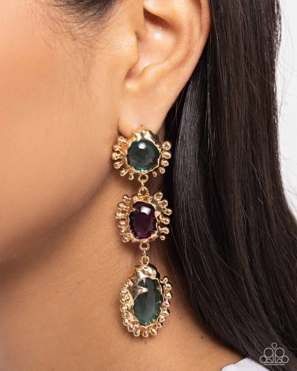 Paparazzi Emotional Elegance - Green Earring