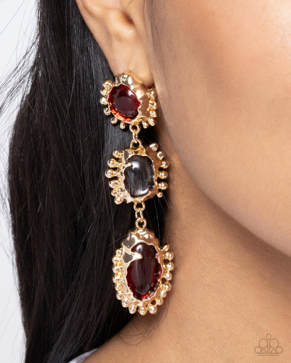 Paparazzi Emotional Elegance - Red Earring