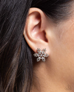 Paparazzi Snowflake Spell - White Earring