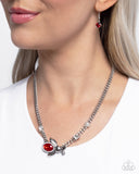 Paparazzi Bedazzled Beetle - Red Necklace