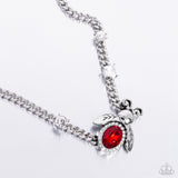 Paparazzi Bedazzled Beetle - Red Necklace