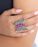 Paparazzi Brash Butterfly - Pink Ring