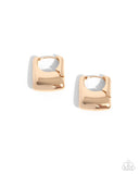 Paparazzi Square Symmetry - Gold Earring