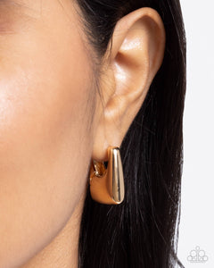 Paparazzi Square Symmetry - Gold Earring