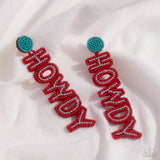 Paparazzi Howdy Headline - Red Earring