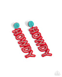 Paparazzi Howdy Headline - Red Earring