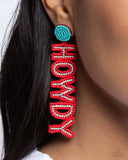 Paparazzi Howdy Headline - Red Earring