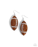 Paparazzi Thrilling Touchdown - Brown Earrings