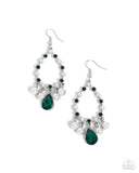 Paparazzi Baroness Behavior - Green Earring