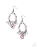 Paparazzi Baroness Behavior - Pink Earring