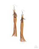 Paparazzi Feathered Festivity - Brass Earring