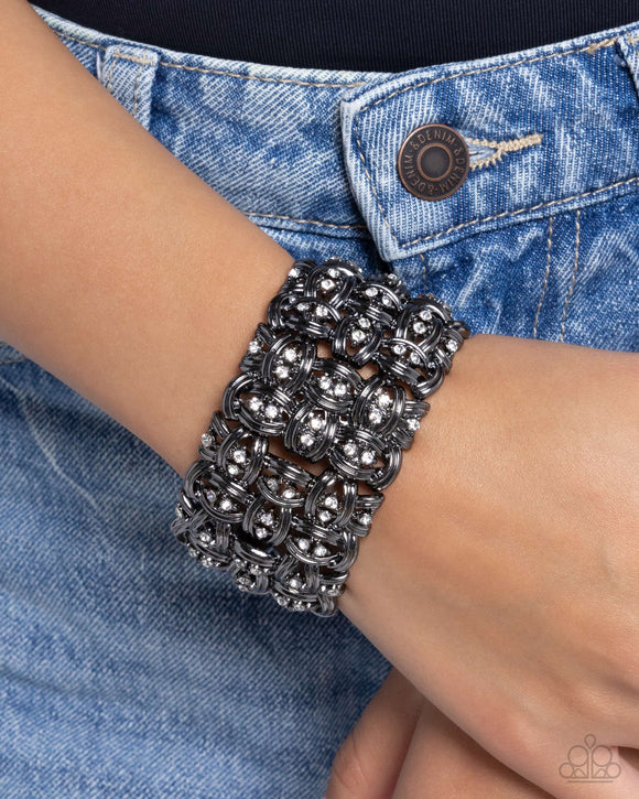 Paparazzi Woven Wardrobe - Black Bracelet