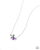 Paparazzi Tulip Drops - Purple Necklace