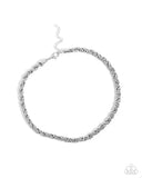 Paparazzi Edgy Etching - Silver Necklace