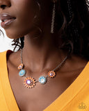 Paparazzi Floral Facade - Orange Necklace