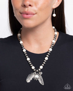 Paparazzi Steady Stones - White Necklace