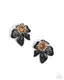 Paparazzi Wonderland Wallflower - Black Earring