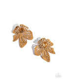 Paparazzi Wonderland Wallflower - Brown Earring