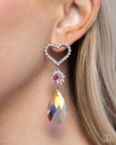Paparazzi Faceted Frenzy - Pink Earring