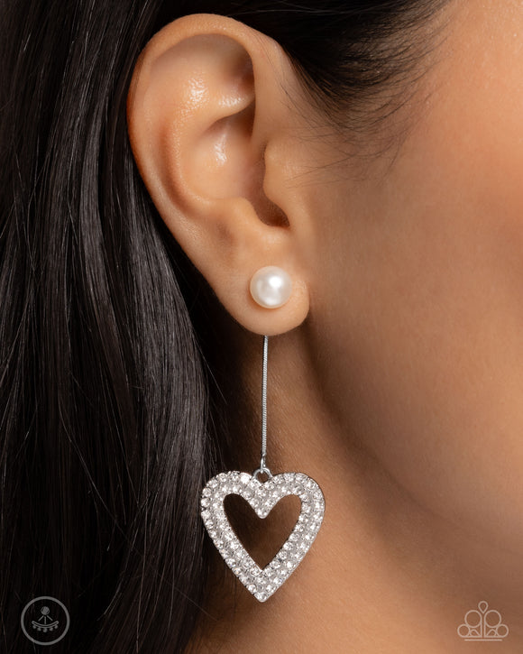 Paparazzi Valentines Vision - White Earring