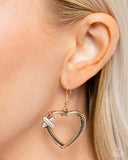 Paparazzi Crisscross Courtship - Gold Earring