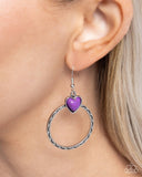 Paparazzi Heart Holiday - Purple Earring