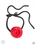 Paparazzi Rosette Reality - Red Necklace