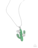 Paparazzi Carefree Cactus - Green Necklace