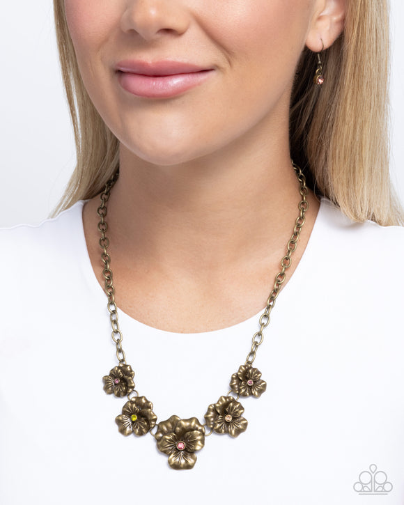 Paparazzi Blatant Botanicals - Brass Necklace