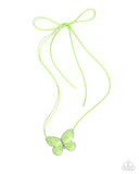 Paparazzi Fluttering Fervor - Green Necklace