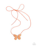 Paparazzi Fluttering Fervor - Orange Necklace