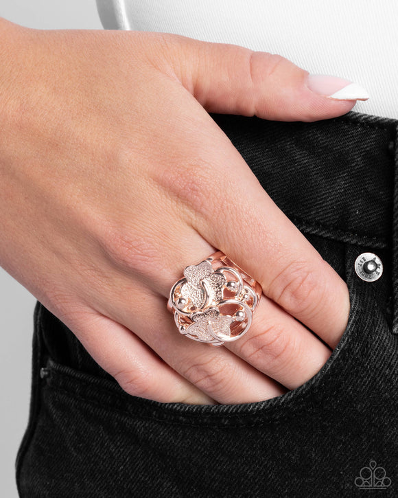 Paparazzi Distinctive Detailing - Rose Gold Ring