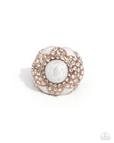 Paparazzi Pearly Podium - Copper Ring