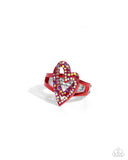 Paparazzi Hybrid Heart - Red Ring