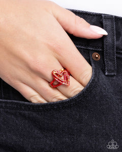 Paparazzi Hybrid Heart - Red Ring