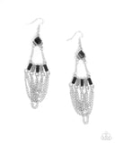 Paparazzi Fringe Fantasy - Black Earring